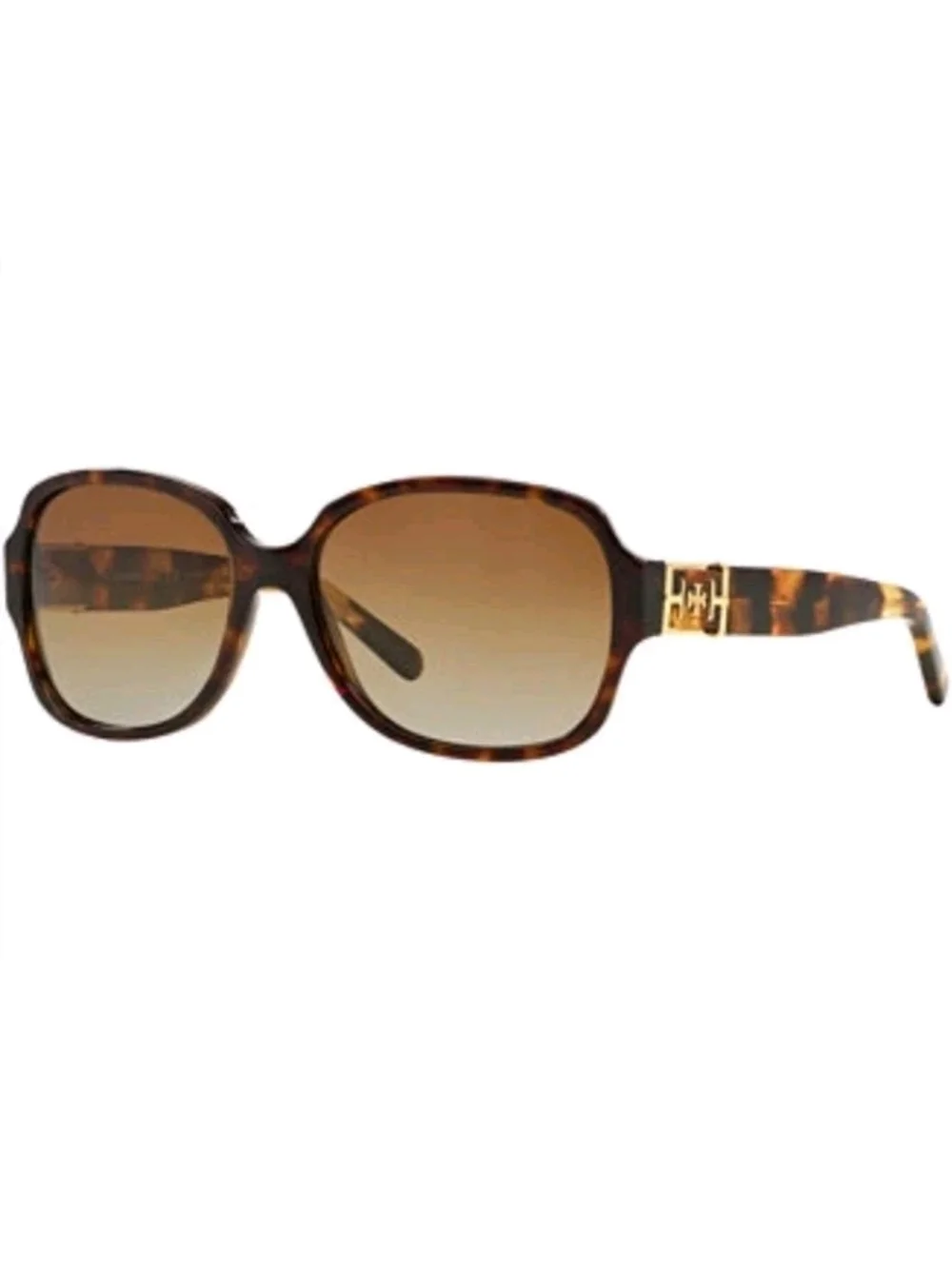 Tory Burch TY7073 sunglasses featuring a brown tortoise shell frame .